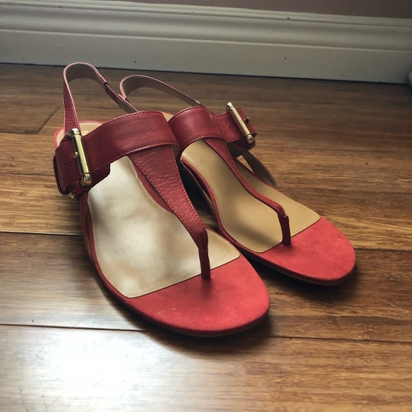 Nine West Red Leather Sandals - Picture 1 of 4